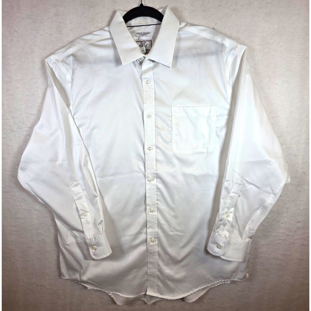 Jos. A. Bank 1905 Men's Non-Iron Stretch White Dress Shirt 17.5 34 Tailored